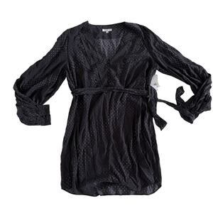 NWT Equipment Femme 100% Silk Printed Belted V Neck Button Shirt Dress Wmns XL